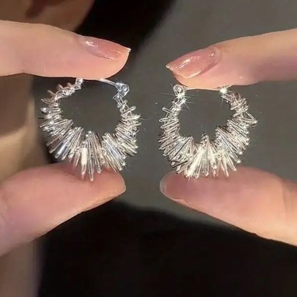 Silver Tone Wire Earrings